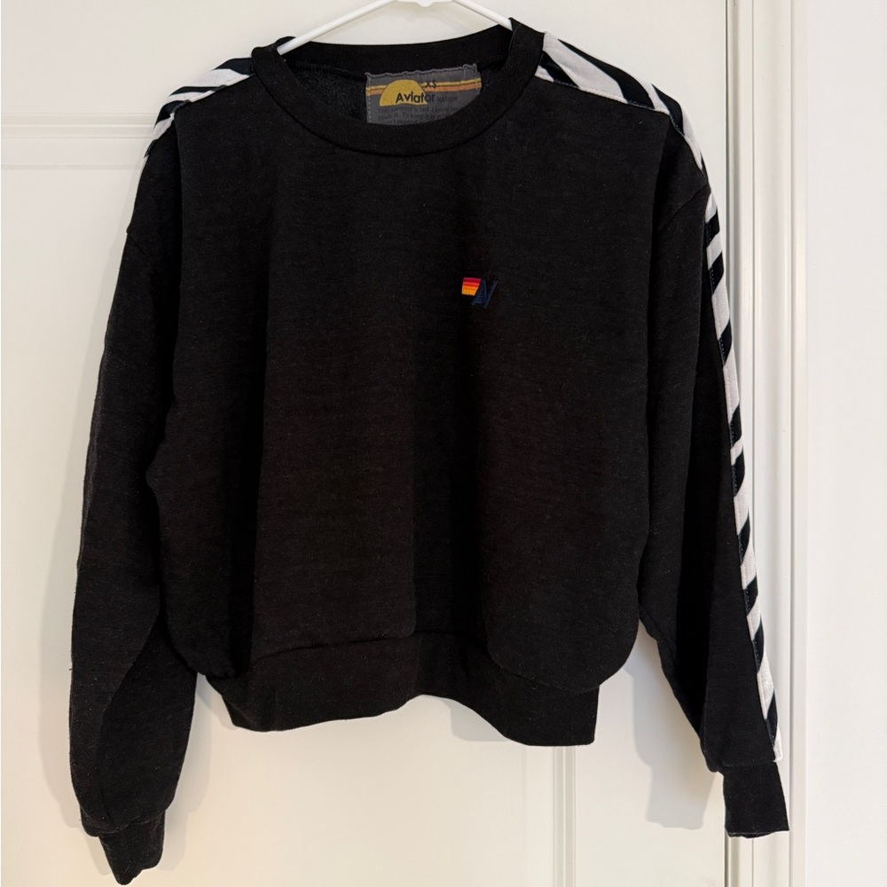 Aviator Nationals women’s black zebra sweatshirt XS xsmall